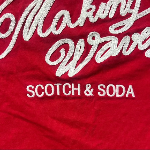 Scotch & Soda - Making Waves Embroidered T-Shirt - Red - Small - Picture 5 of 7
